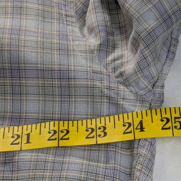 Faconnable Nordstrom Shirt Mens M Blue Green Plaid Long Sleeve Office Preppy - Picture 5 of 12
